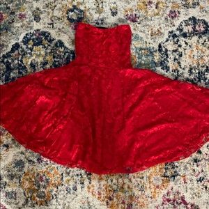 Strapless red dress